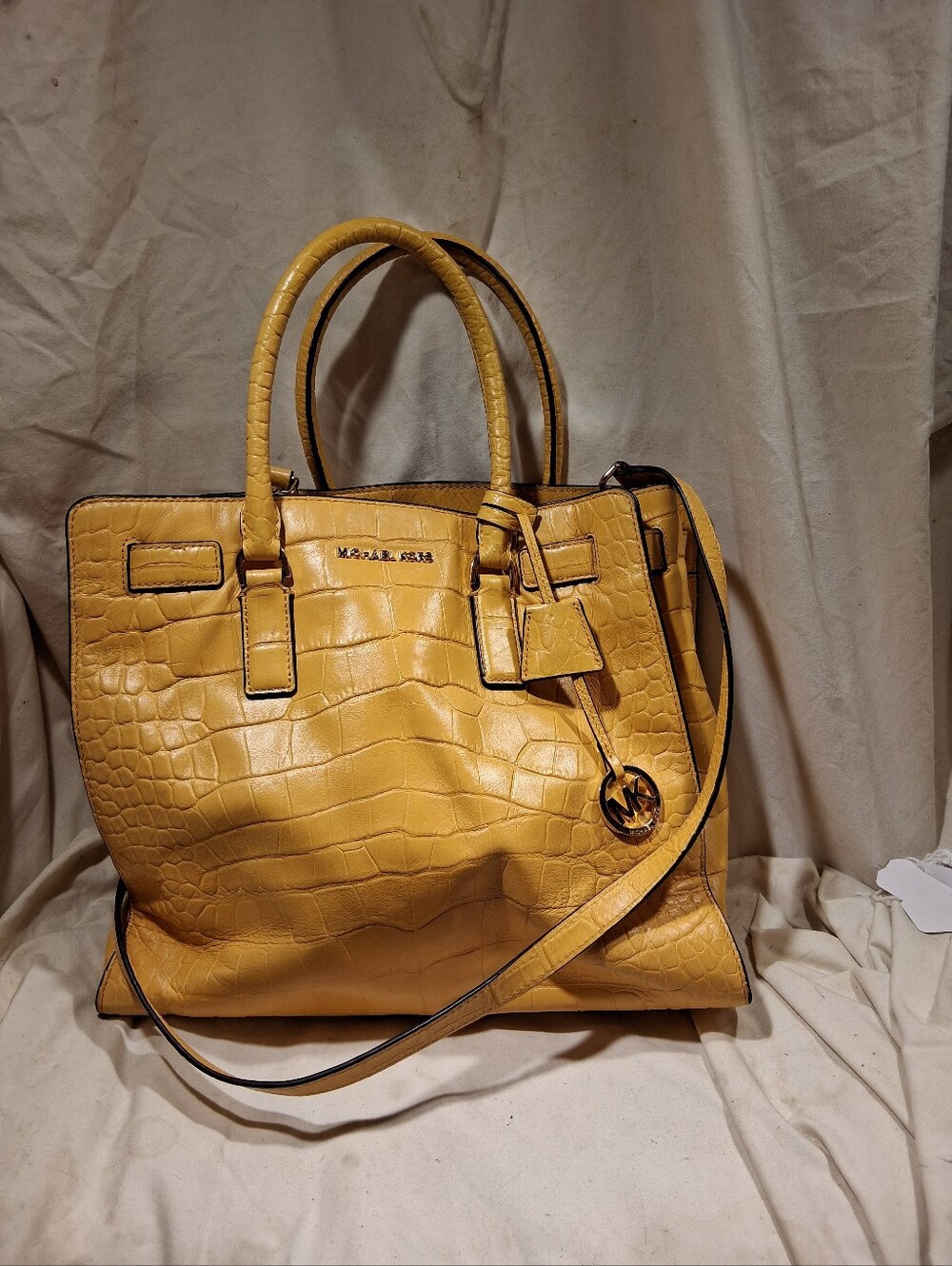 Michael kors all leather embossed tote